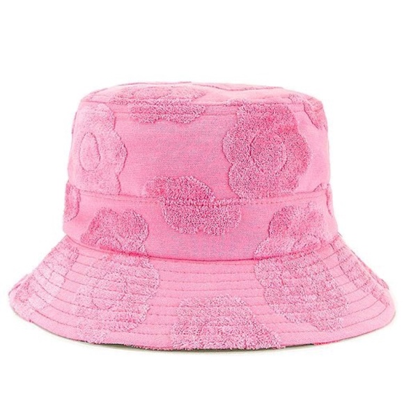 Frankie's Bikinis Accessories - Frankies Bikinis JAX Pink Terry Daisy Flower child Bucket Hat